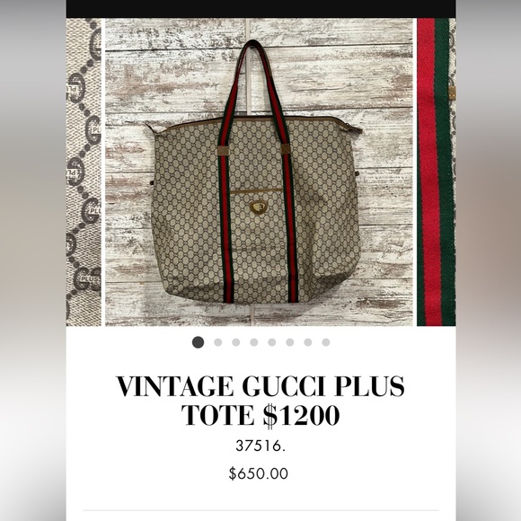Vintage Gucci Plus Tote Bag - Picture 5 of 5